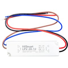 Купити Блок живлення HiSmart 12V, 1.67А, 20W, IP67 (LPV-20-12) в Україні
