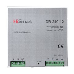 Купить Блок питания HiSmart 12V, 20A, 240W, DIN (DR-240-12) в Украине