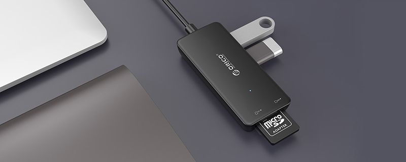 Купить USB-хаб ORICO USB 3.0 3 порта, SD, MicroSD (H3TS-U3-V1-BK-BP) (CA912759) в Украине