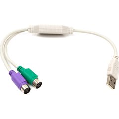 Купить Переходник PowerPlant USB -2х PS/2, 30 см (CA913183) в Украине