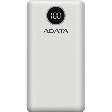 Купить Универсальная мобильная батарея ADATA P20000QCD 20000mAh, PD 18W, USB-C, 2xUSB QC 3.0, white (PB931040) в Украине