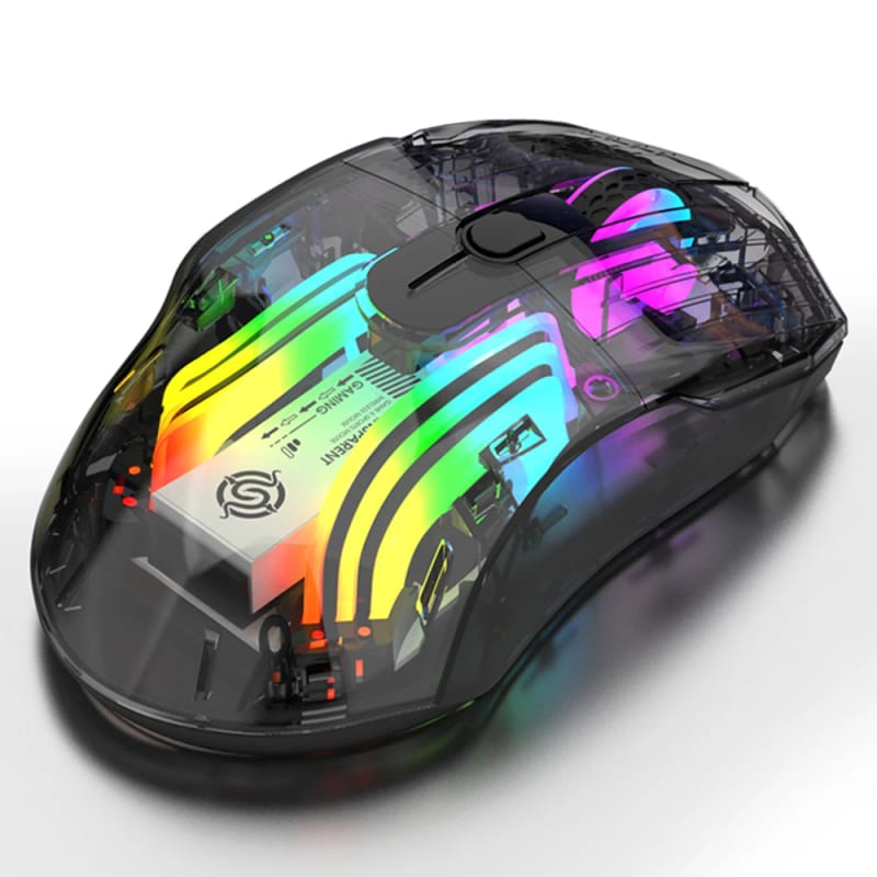 Wireless 2.4G BT5.0 Wired Tri-Mode Rechargeable Gaming Mouse, 3600DPI Adjustable E-sports Mice, RGB 