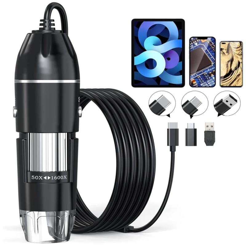 Portable Electronic Microscope 1600X 1000X 500X Digital Microscope Camera Type-C USB  For Soldering 