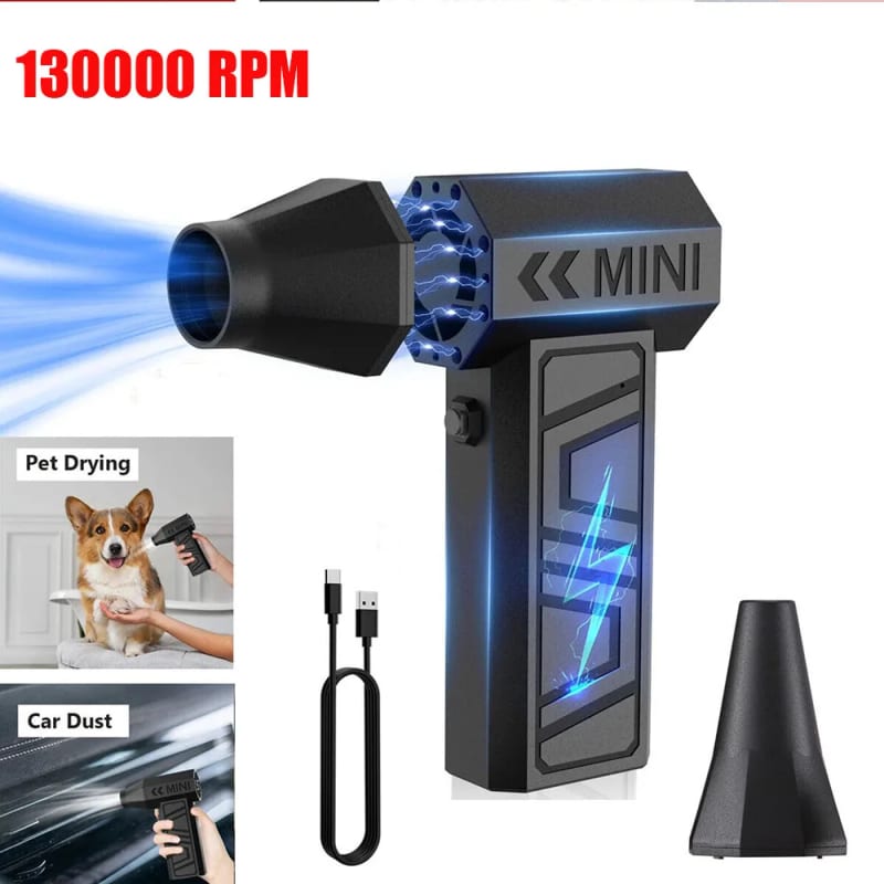 130000RPM Mini Fan Electric Air Duster Adjustable wind speed Portable Fan Violent Blower Rechargeabl