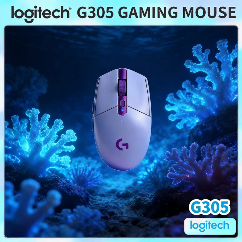 Logitech G305 Wireless Gaming Mouse 12000 DPI HERO Precise Tracking 6 Customizable Buttons Ergonomic