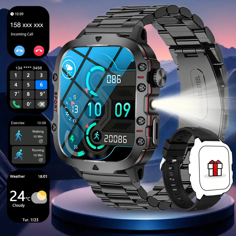 Sports Smart Watch - Wireless Call Function, Pedometer, Music Playback Control & Information Alerts
