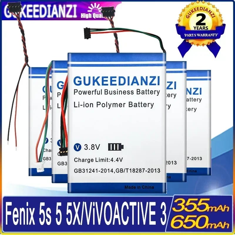 355/650mAh battery For GARMIN Fenix 5/5s/5s Plus/5X/ViVOACTIVE3 GPS watch 361-00096-00 361-00097-00 
