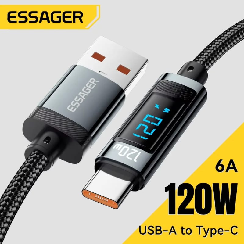 Essager 120W USB  Type C Cable Fast Charging USB C Charger Cord For For iPhone 15 14 13 12 Huawei Wi