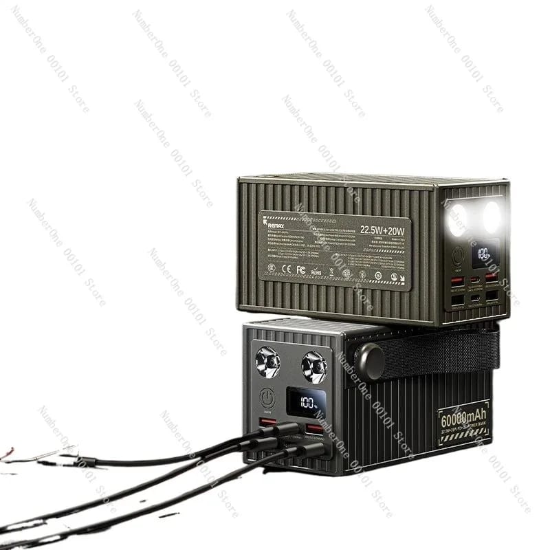 Portable 60,000mAh Charger, High-capacity Fast Charging Device, Outdoor and Camping Use, Durable Pow