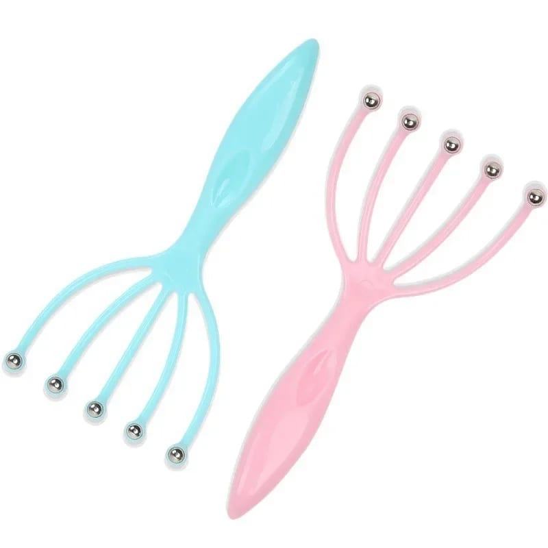 9 Claws Head Massger Streamlined Ball Body Relaxation Scalp Massage Roller for Hair Growth Hand Hel