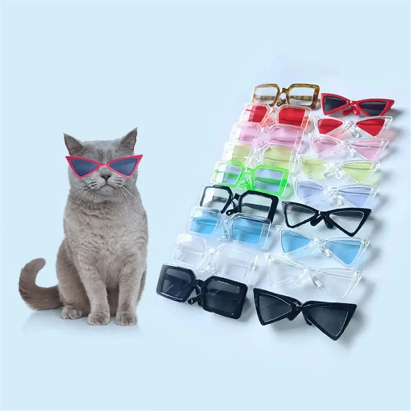1PC Lovely Pet Eyeglasses Multicolor Square Round Triangle Glasses Fashion Cool Cat Dog Photos Props